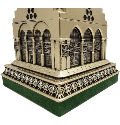 Modefa Islamic Decor Gold With Kaba Islamic Table Decor 2 Piece Set | Al Masjid an Nabawi & Kaba Replica | Gold