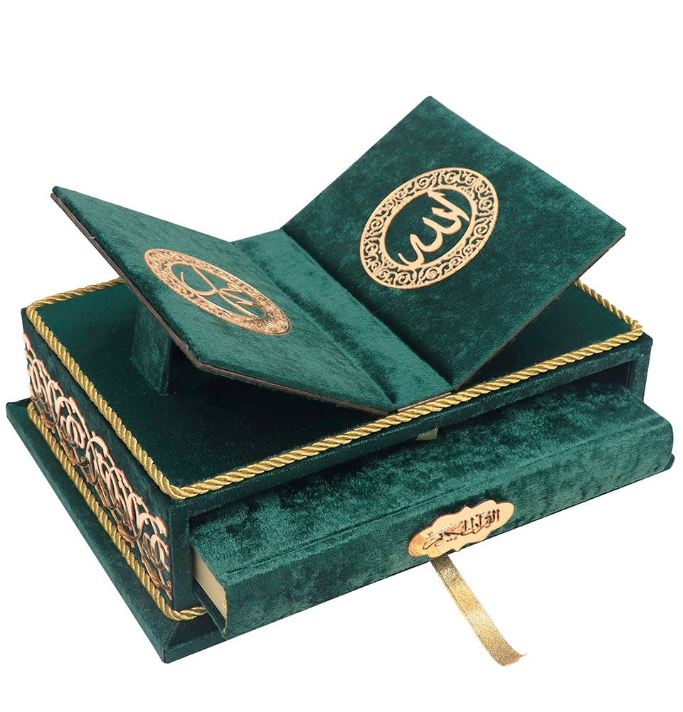 Modefa Islamic Decor Green Holy Quran Keepsake Rayiha Gift Set - Green