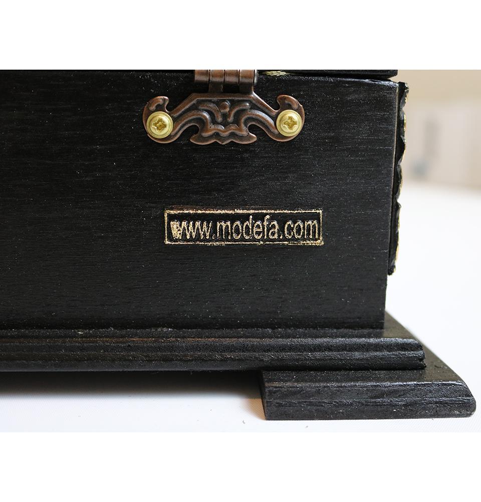 Handmade Wooden Luxury Quran Display Box with Quran - Black