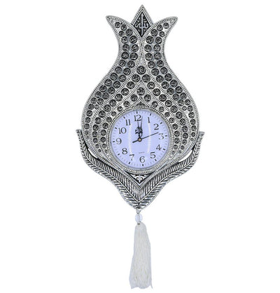 Modefa Islamic Decor Islamic Wall Clock Decor 99 Names of Allah Tulip Silver