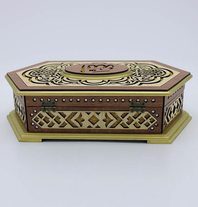 Lasercut Elegant Wooden Quran Display Box with Quran - Style 1