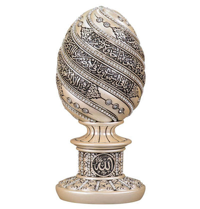 Modefa Islamic Decor Mother of Pearl Islamic Table Decor | Ayatul Kursi Egg | Mother of Pearl 170-4F Large