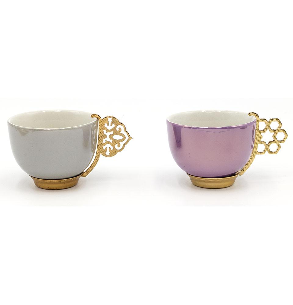 assorted coffee cups Turkish Luxury 6 Piece Coffee Cup Set in Assorted Colors