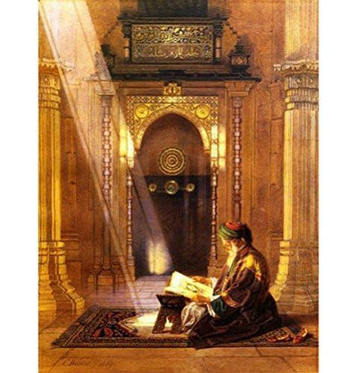 Modefa Islamic Decor Ottoman Man Reading Quran Canvas 30 x 40cm A97105 - Modefa 