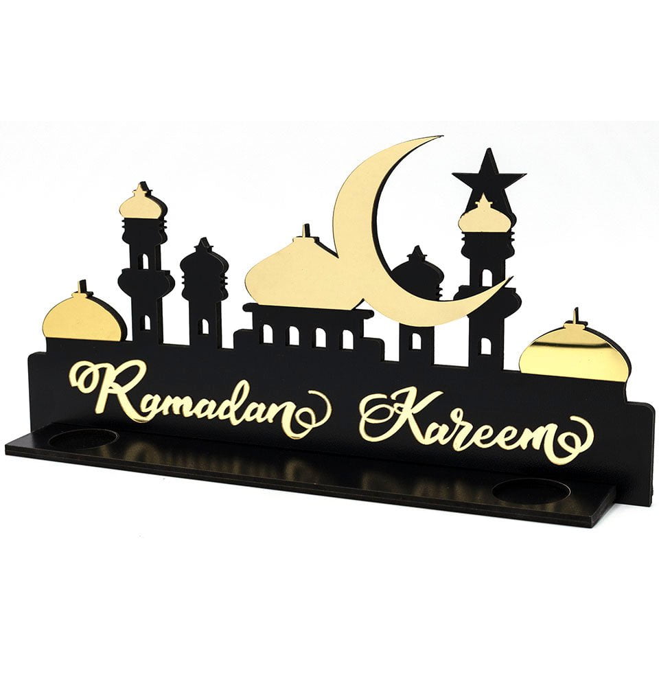 Modefa Islamic Decor Ramadan Islamic Table Decor - Masjid & Crescent Eid Mubarak Sign
