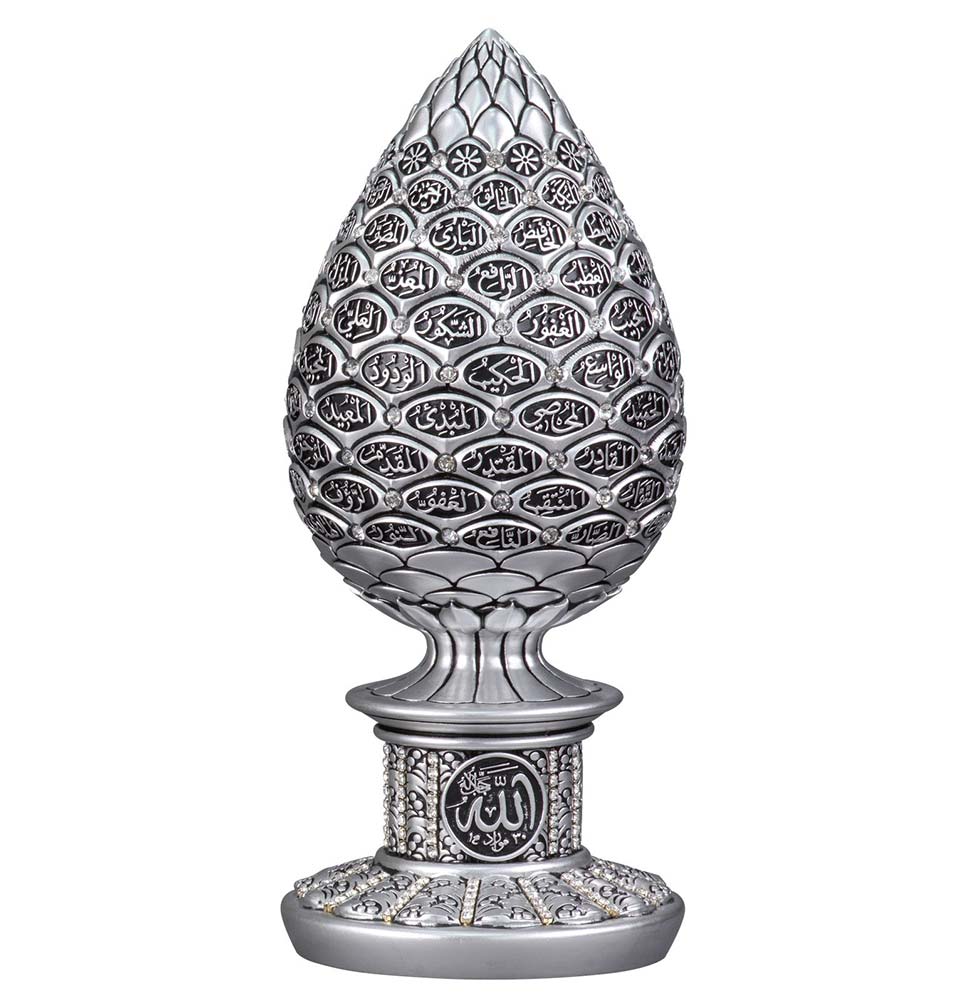 Islamic Table Decor Selcuk Scroll with Allah - Silver