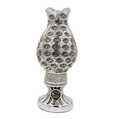 Islamic Table Decor 99 Names of Allah Tulip Egg Silver