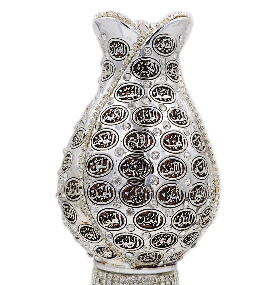 Islamic Table Decor 99 Names of Allah Tulip Egg Silver