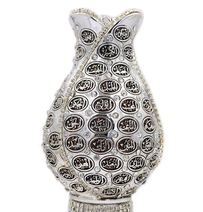 Islamic Table Decor 99 Names of Allah Tulip Egg Silver