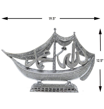 Modefa Islamic Decor Silver Islamic Table Decor Allah Muhammad Sailboat Silver