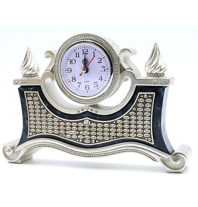 Modefa Islamic Decor Silver Islamic Table Decor Clock with 99 Names of Allah 3518