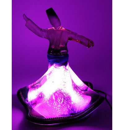 Whirling Dervish Glass Lamp - Purple
