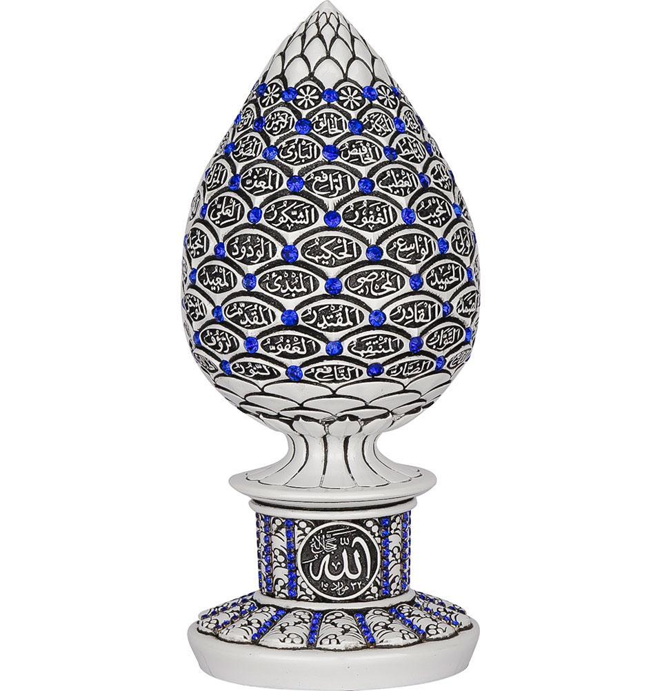 Islamic Table Decor 99 Names of Allah Egg White/Blue 1638