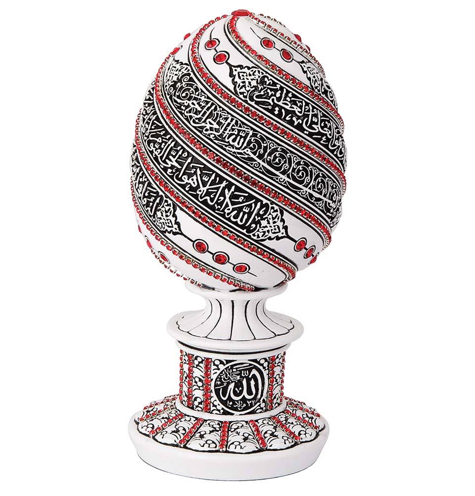 Modefa Islamic Decor White/Red Islamic Table Decor Ayatul Kursi Egg - White/Red 1653