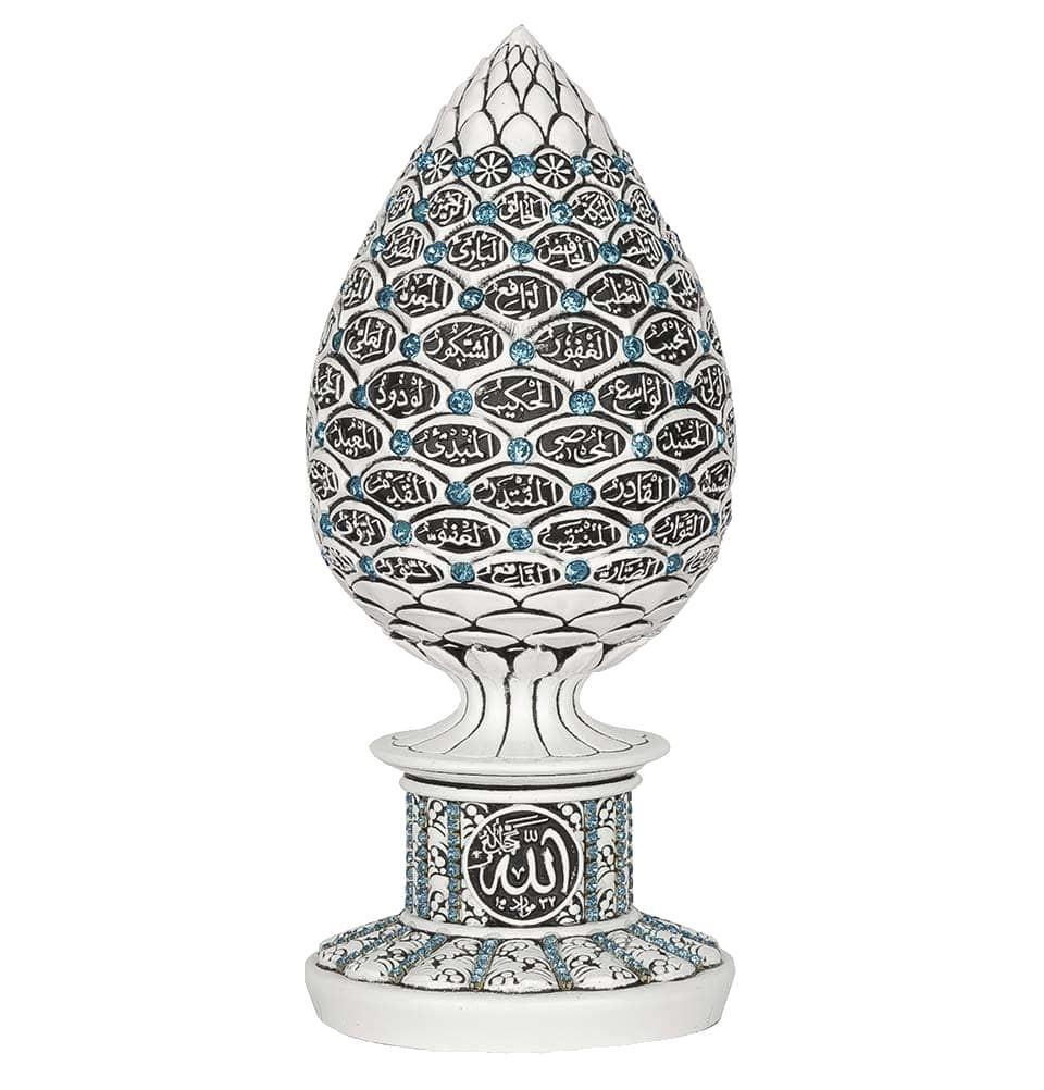 Modefa Islamic Decor White/Turquoise Islamic Table Decor 99 Names of Allah Egg - White/Turquoise 1641