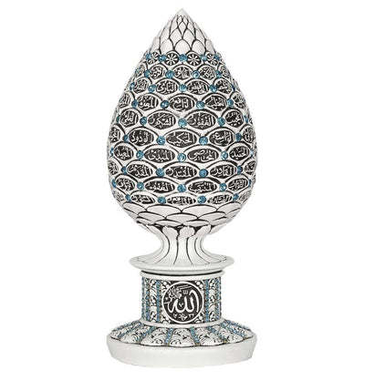 Modefa Islamic Decor White/Turquoise Islamic Table Decor 99 Names of Allah Egg - White/Turquoise 1641
