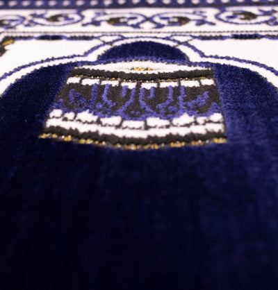 Modefa Kb1 Navy Blue Child Velvet Islamic Prayer Rug - Kaba KB1 Navy Blue