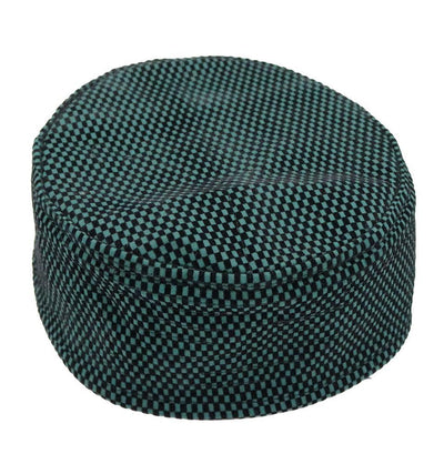 Islamic Men's Kufi Hat - Checkered Green & Black
