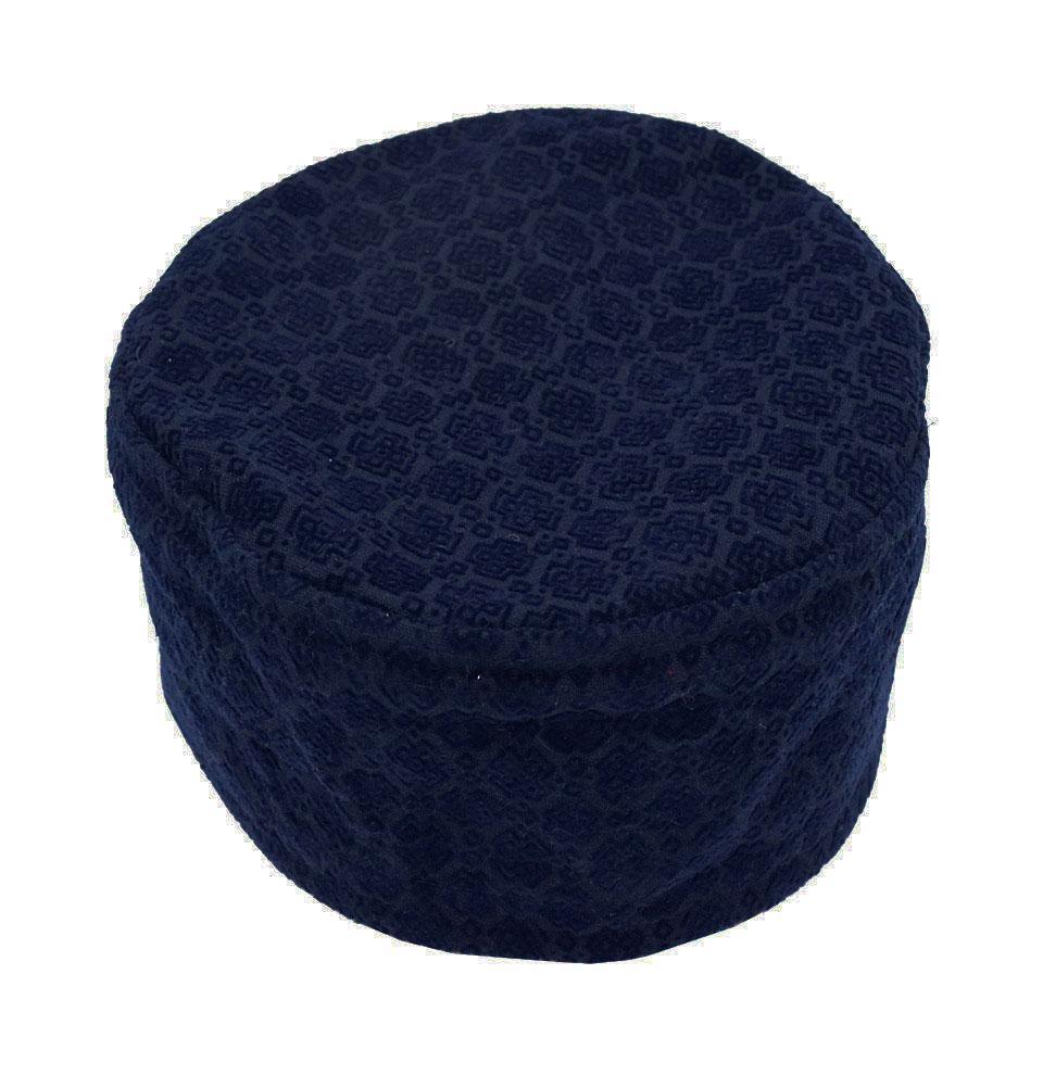 Islamic Men's Kufi Hat- Geometric Blue