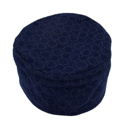 Islamic Men's Kufi Hat- Geometric Blue