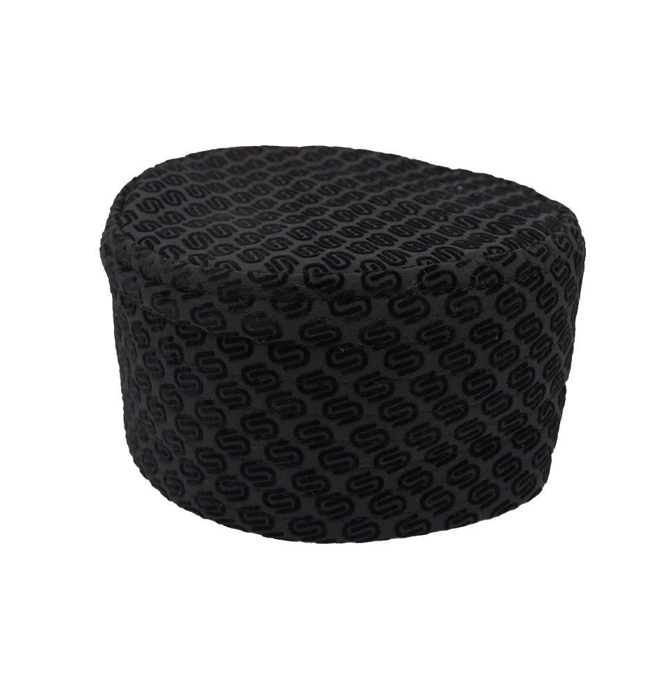 Islamic Men's Kufi Hat- Geometric Black