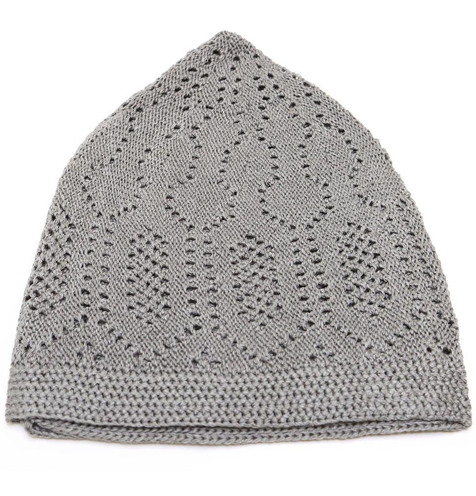 Modefa Kufi Gray Islamic Men's Knit Kufi Cap - Gray