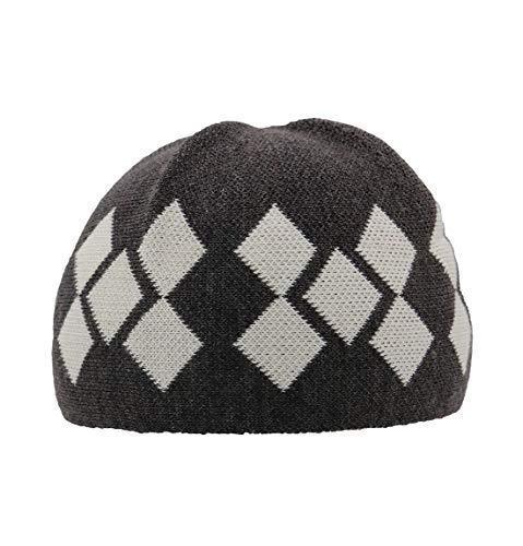 Modefa Kufi Modefa Islamic Men's Argyle Cotton Kufi Cap (Gray/Ivory)