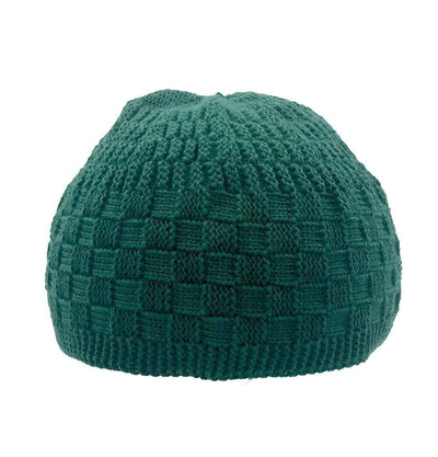 Modefa Kufi Modefa Islamic Men's Checkered Knit Kufi Cap (Green)