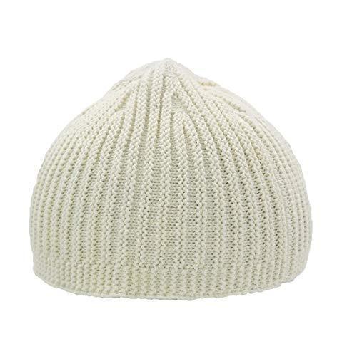 Modefa Kufi Modefa Islamic Men's Striped Knit Kufi Cap Ivory