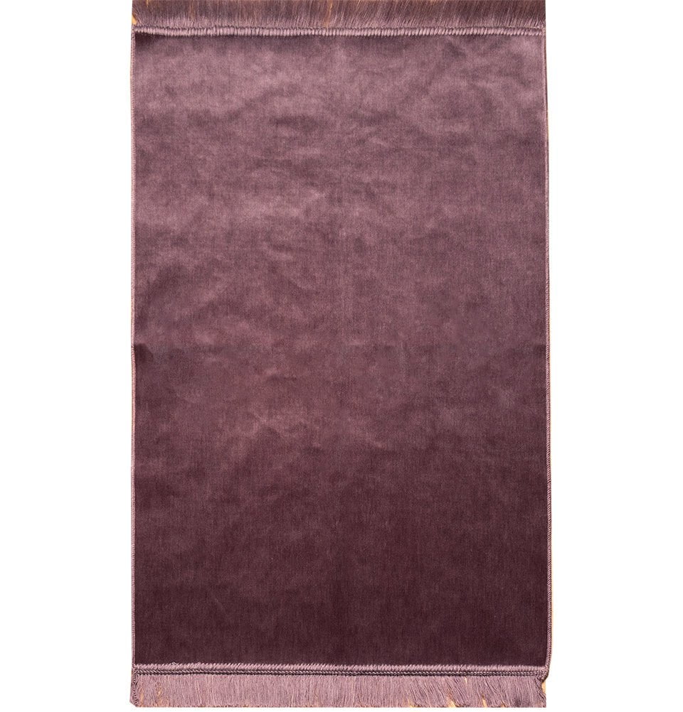 Modefa Lilac Modefa Turkish Islamic Velvet Janamaz Prayer Rug - Prayer Mat Carpet for Men and Women - Traditional Muslim Sajadah - Ramadan or Eid Gift - Solid Simple