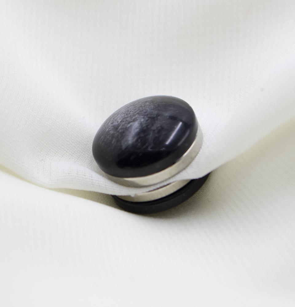 Modefa Magnetic pins Black Brushed Gloss Magnetic Hijab 'Pin' - Black