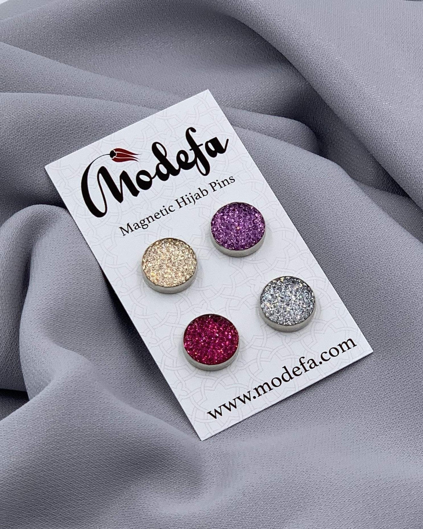 Bejeweled Magnetic Hijab 'Pin' - Blush
