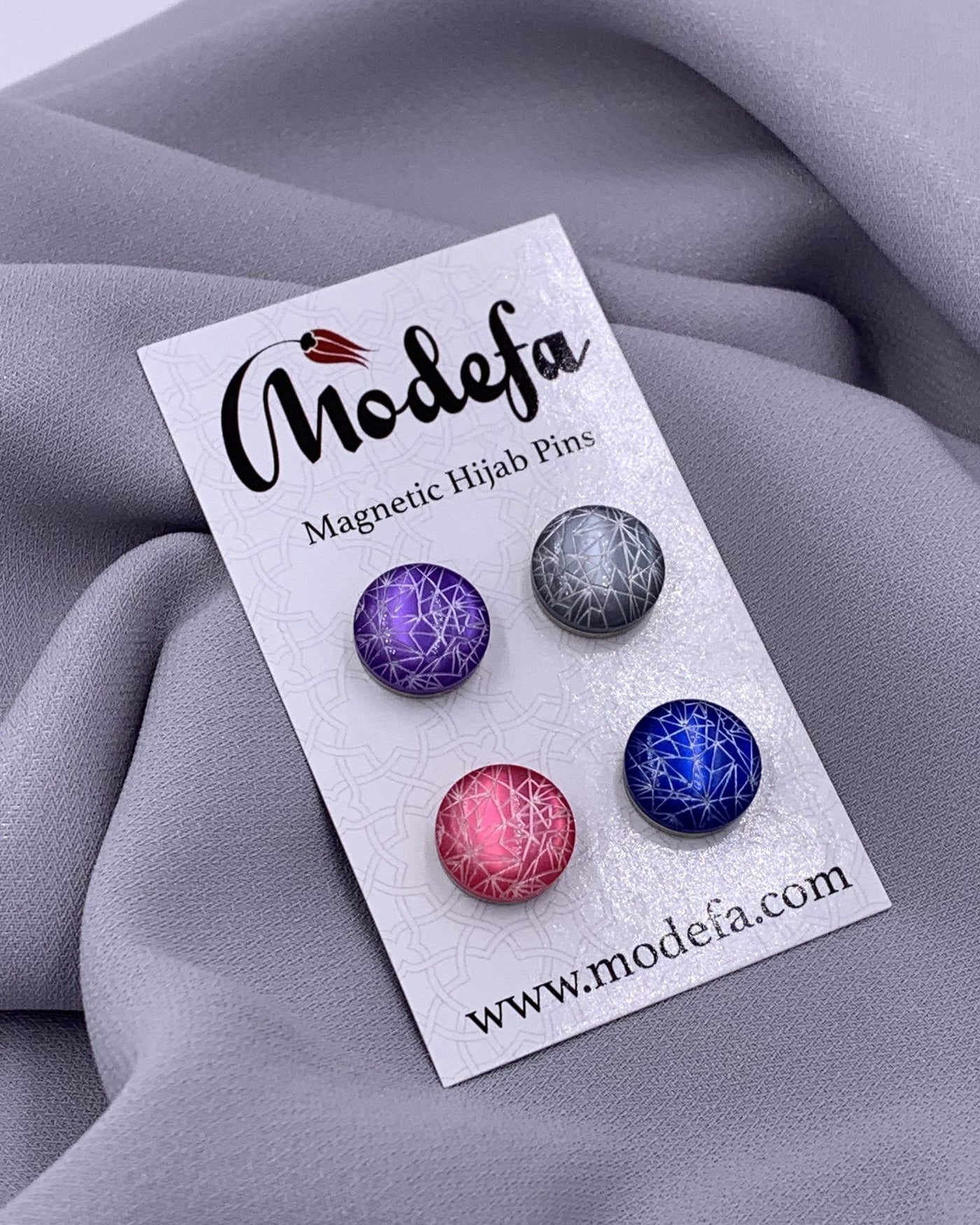 Modefa Magnetic pins Grey Star Crossed Magnetic Hijab 'Pin' - Grey