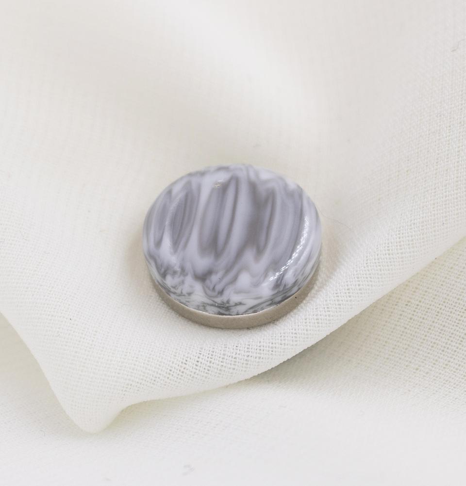 Marbled Magnetic Hijab 'Pin' - Grey/White