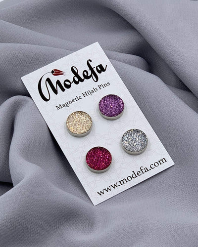 Bejeweled Magnetic Hijab 'Pin' - Silver