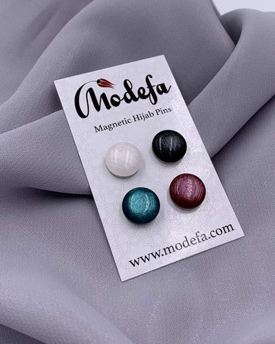 Brushed Gloss Magnetic Hijab 'Pin' - White