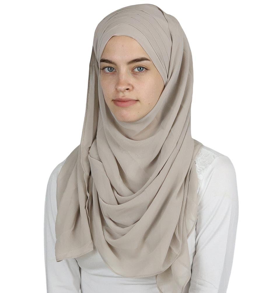 Practical Instant Chiffon Hijab Shawl CPS0062 Mink