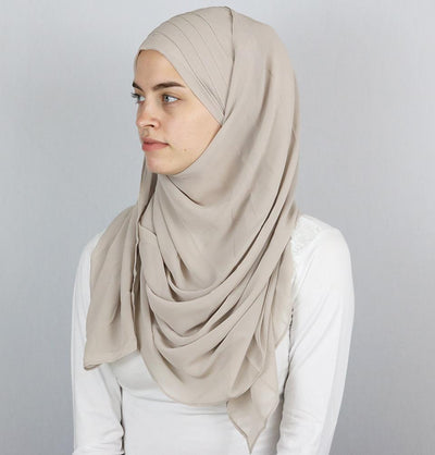 Practical Instant Chiffon Hijab Shawl CPS0062 Mink