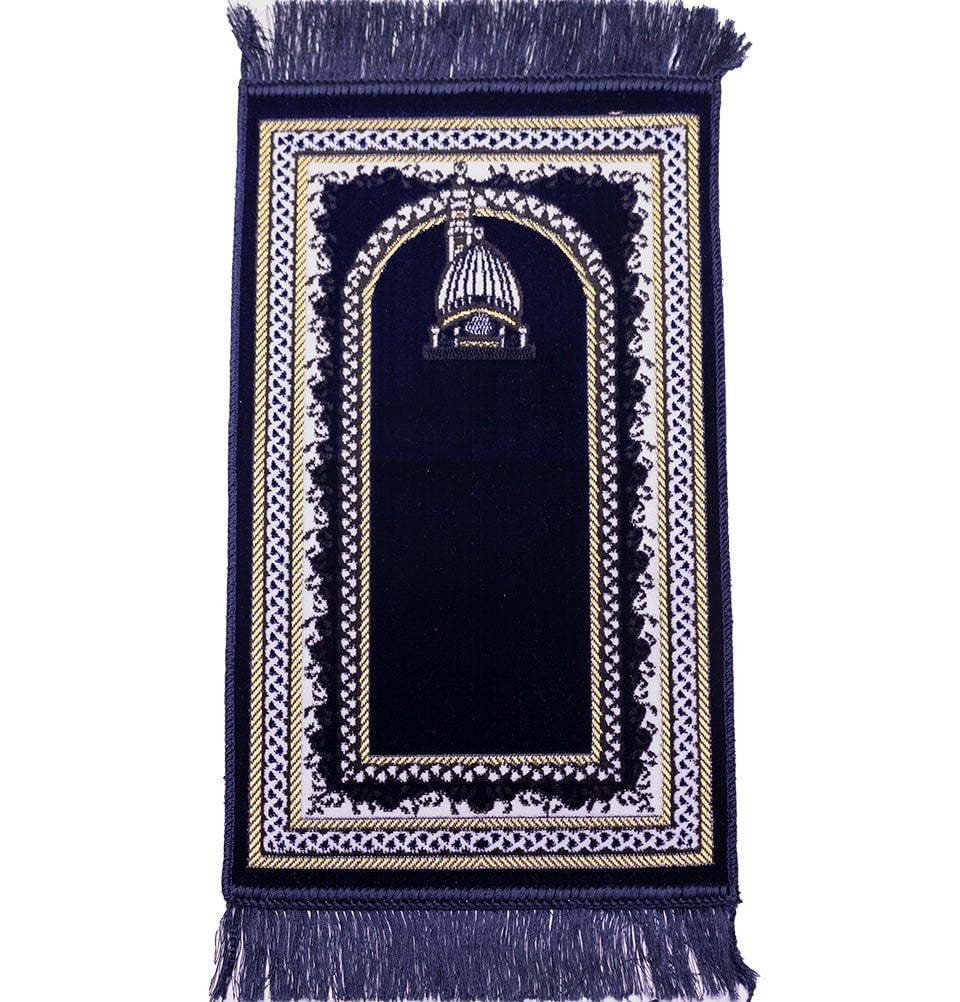Modefa Msq1 Navy Blue Child Velvet Islamic Prayer Rug - Mosque Dome MSQ1 Navy Blue
