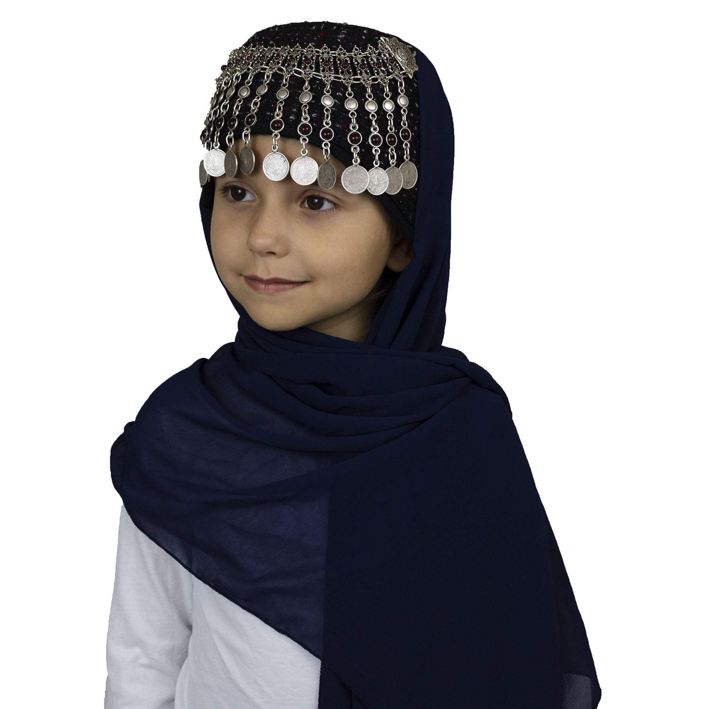 Modefa Navy Blue Traditional Turkish Ottoman Hat for Girls - Ertugrul Halime Hatun - Navy Blue