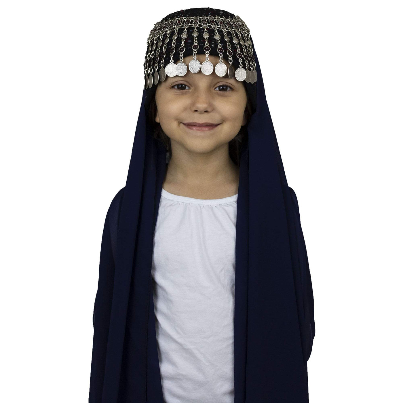 Modefa Navy Blue Traditional Turkish Ottoman Hat for Girls - Ertugrul Halime Hatun - Navy Blue