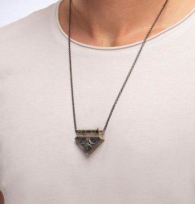 Men's Sterling Silver Licensed Ertugrul Amulet Necklace