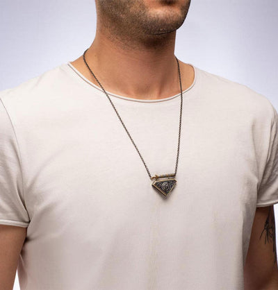 Men's Sterling Silver Licensed Ertugrul Amulet Necklace