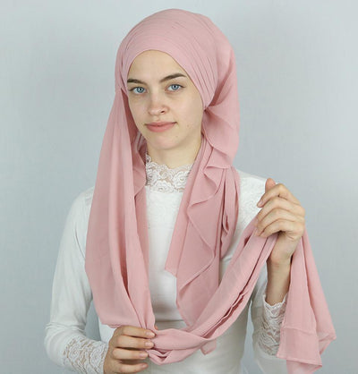 Practical Instant Chiffon Hijab Shawl CPS0062 Powder Pink