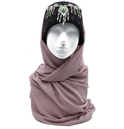 Modefa Pink Traditional Turkish Ottoman Hat for Women - Ertugrul Halime Hatun - Pink