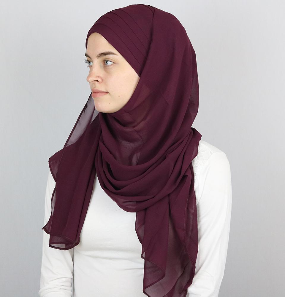 Practical Instant Chiffon Hijab Shawl CPS0062 Plum