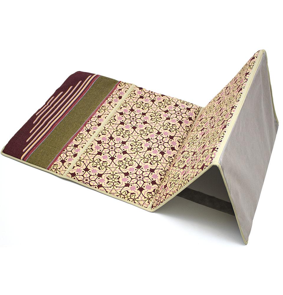 Convertible Travel Prayer Mat with Backrest - Beige