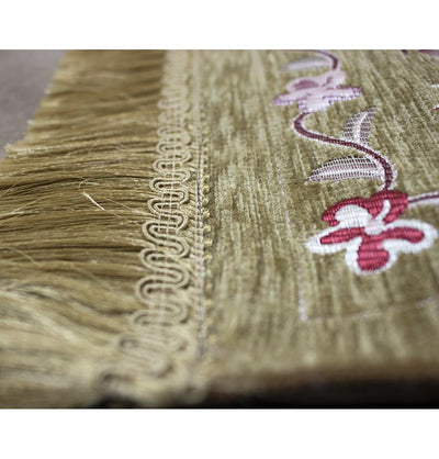 Luxury Embroidered Islamic Prayer Rug Floral Arch - Beige & Red
