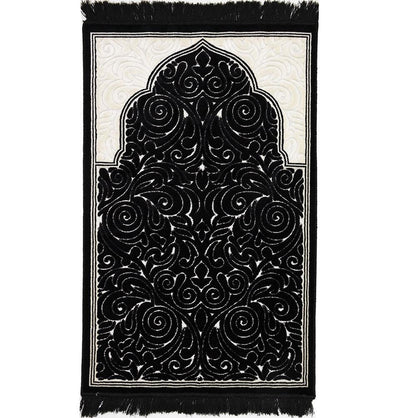 Modefa Prayer Rug Black #2 Plush Velvet Islamic Prayer Rug Sina - Black #2
