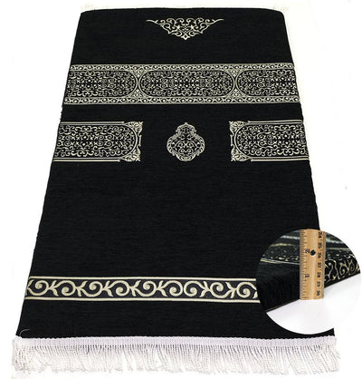 Modefa Prayer Rug Black Foldable Orthopedic Foam Islamic Prayer Rug | Luxury Meccan - Black
